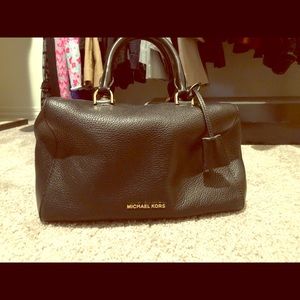 Black Michael Kors Pebble Leather Kirby Satchel